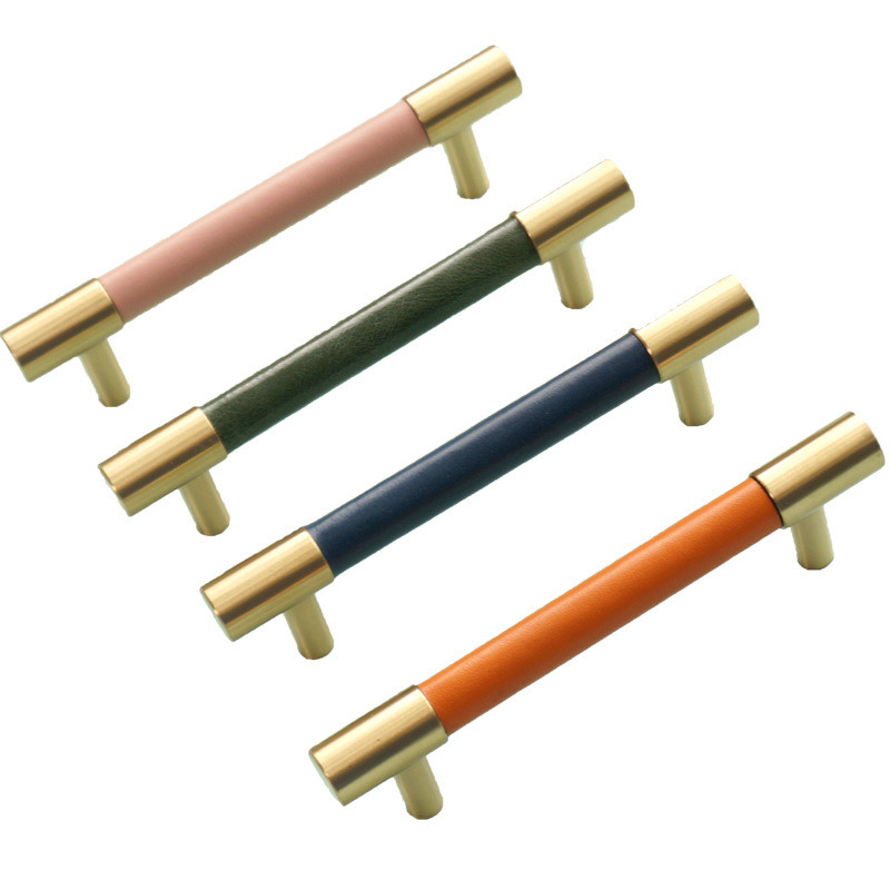 160mm colorato manopole in pelle porta cassetto maniglia hardware per la decorazione