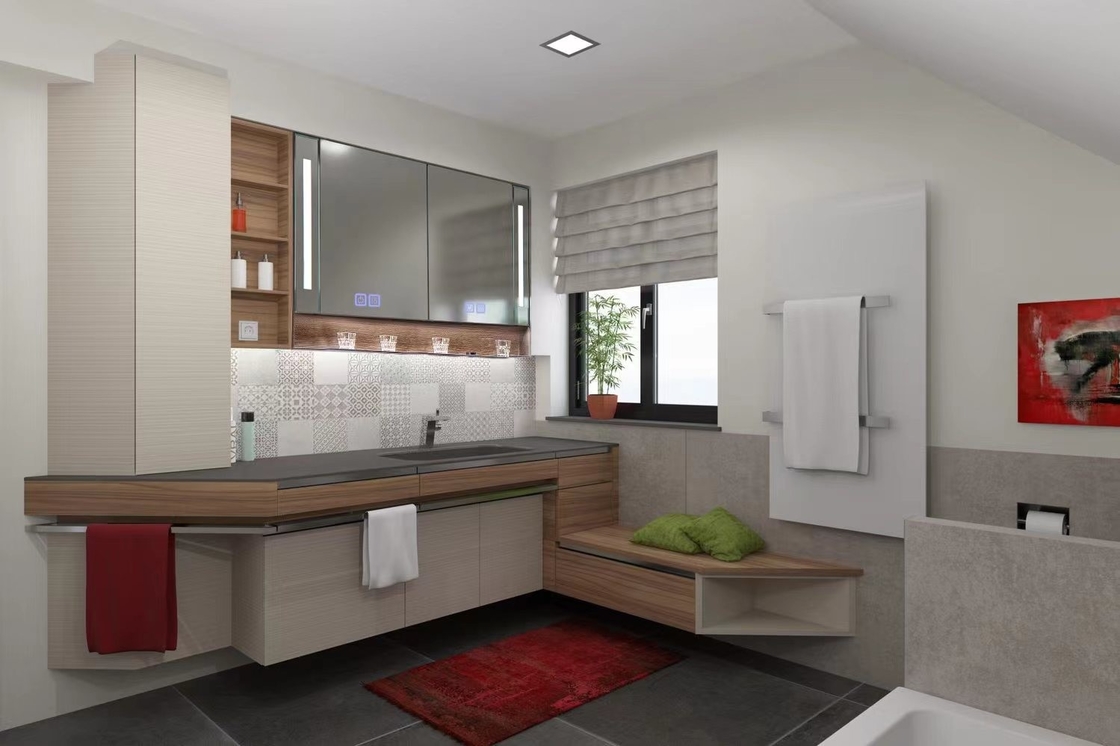 Produttori all'ingrosso Porte specchiato bagno intelligente semplice anti nebbia LED lunghezza opzionale specchio in lega di alluminio