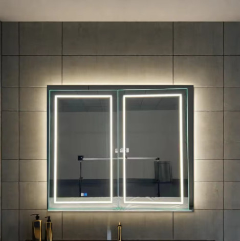 Fabbrica all'ingrosso Elegante Armadio Doccia Grande Specchio Illuminato Bagno Smart LED Armadio Specchio Specchio In alluminio