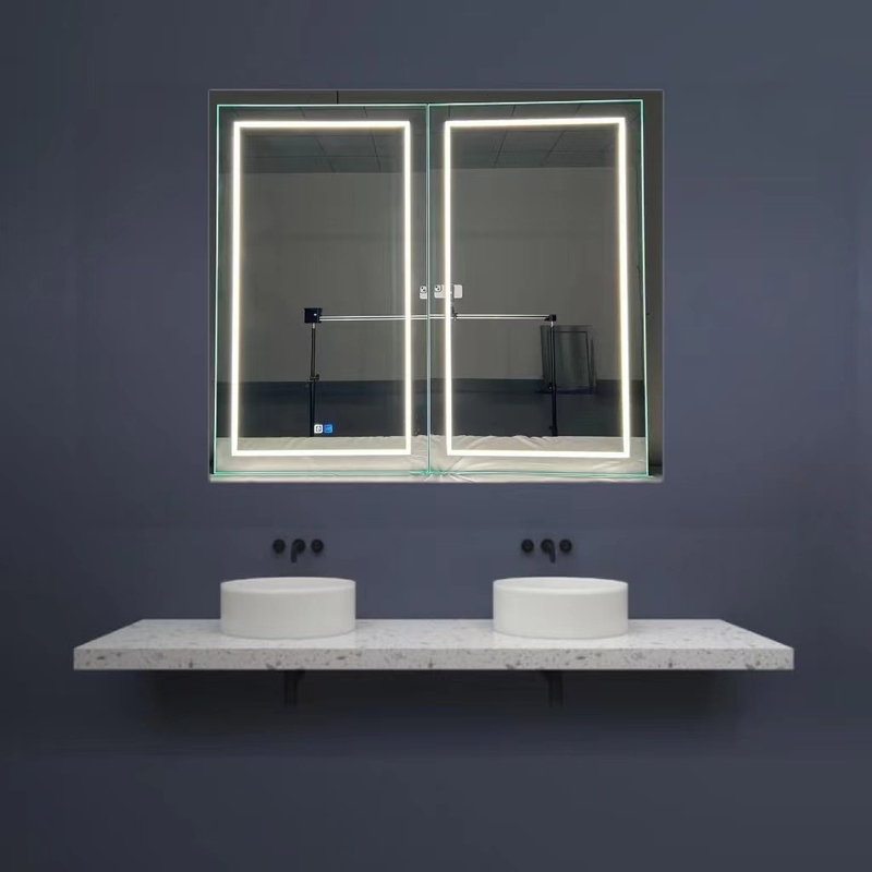 Fabbrica all'ingrosso Elegante Armadio Doccia Grande Specchio Illuminato Bagno Smart LED Armadio Specchio Specchio In alluminio