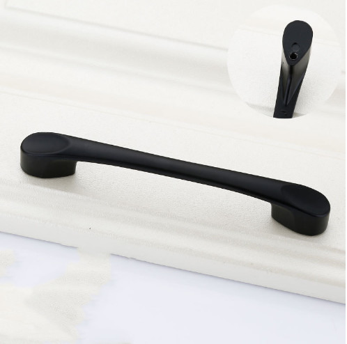 Massiccio singolo foro mobili accessori hardware cassetto armadio porta manico armadio nero americano tira