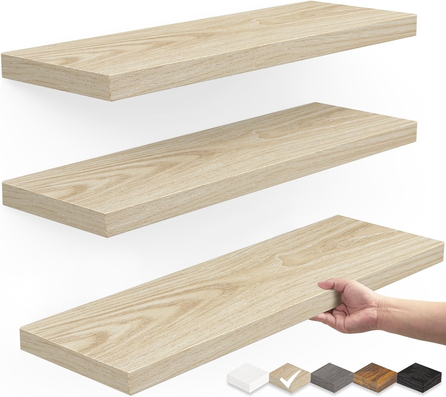 Mensola di parete in legno bianco Mensola galleggiante per cucina Mensola da parete per la casa