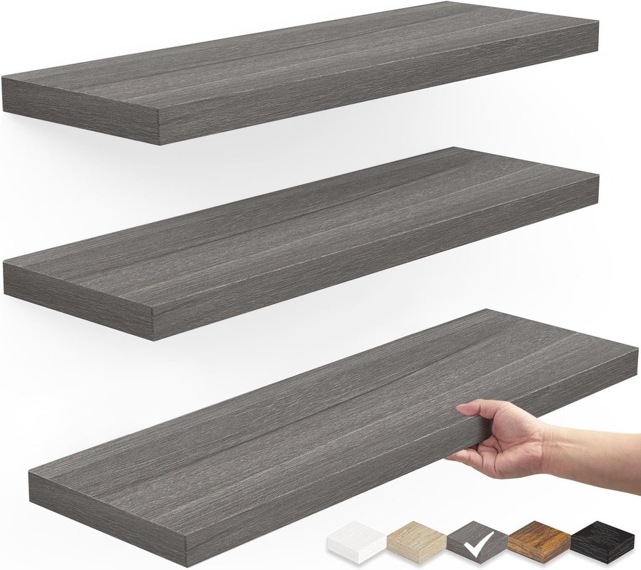 Mensola di parete in legno bianco Mensola galleggiante per cucina Mensola da parete per la casa