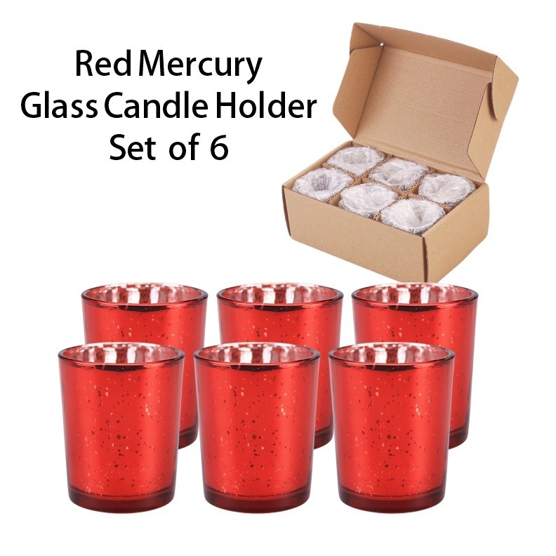 Set portacandele vetro di rivestimento elettroplataggio colore luccicante piccolo vaso candela per la decorazione del matrimonio