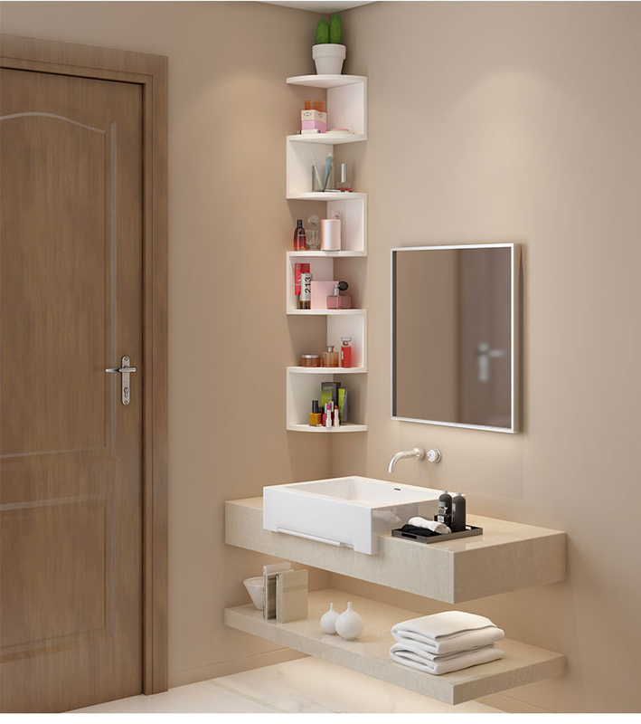 Moderno stile 5 strati di legno angolo decorativo libreria scaffale da parete